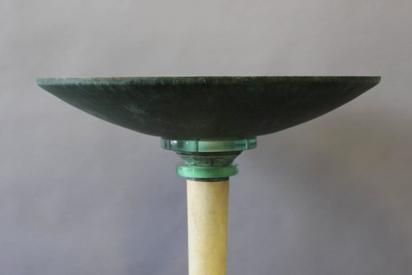 A Large Fine French Art Deco Patina-ed Wood and Metal Floor Lamp - Image 4