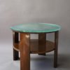 French Art Deco Gueridon with a Slab Glass Top