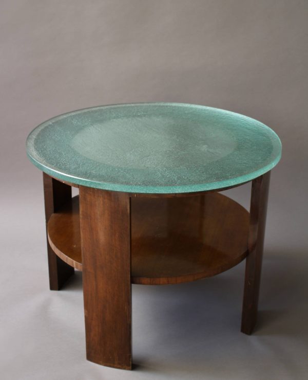 French Art Deco Gueridon with a Slab Glass Top - Image 10