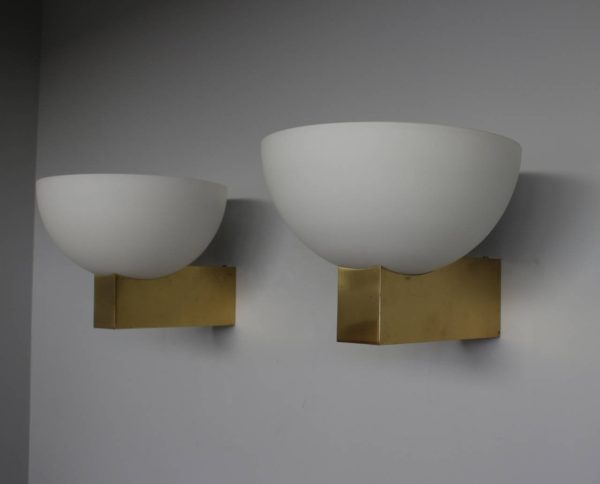 15 French Art Deco Bronze and White Glass Sconces by Jean Perzel - Image 5