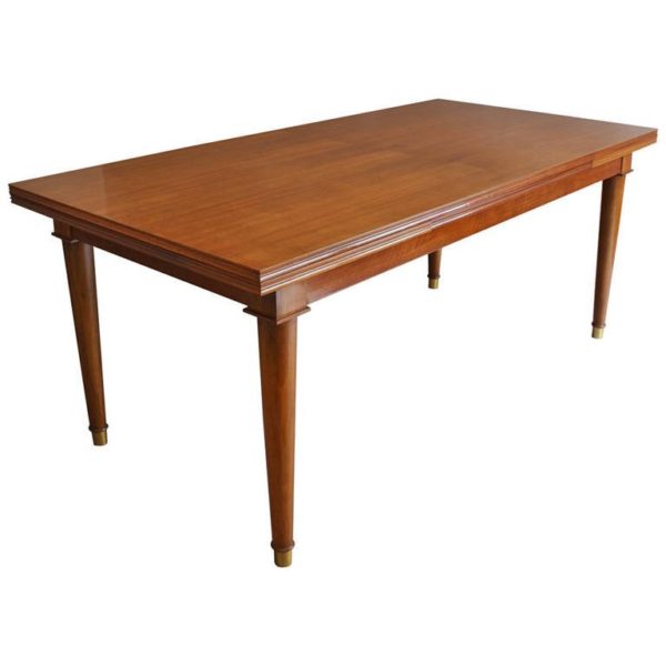 A Fine French Art Deco Extendable Walnut Dining Table by Jules Leleu