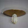 Pair of French Art Deco Brass and Glass Sconces by Jean Perzel