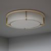 Fine French Art Deco Brass and Glass Round Flush Mount by Jean Perzel