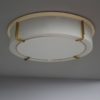 Fine French Art Deco Brass and Glass Round Flush Mount by Jean Perzel
