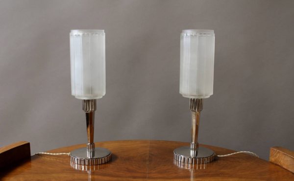 A Pair of Fine French Art Deco Table Lamps by Genet et Michon - Image 8