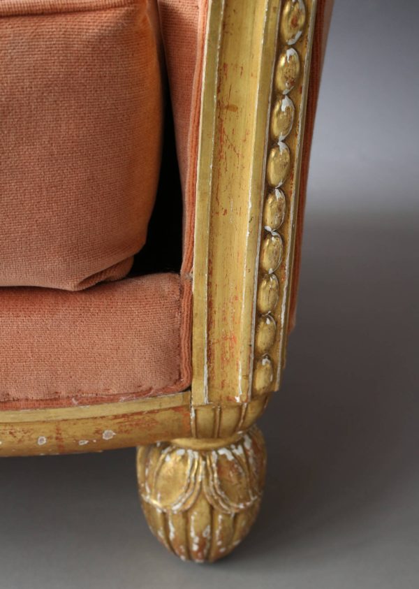 A Fine French Art Deco Gilded Club Armchair by Paul Follot - Image 9