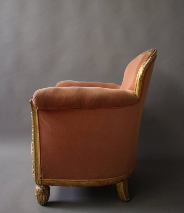 A Fine French Art Deco Gilded Club Armchair by Paul Follot - Image 3