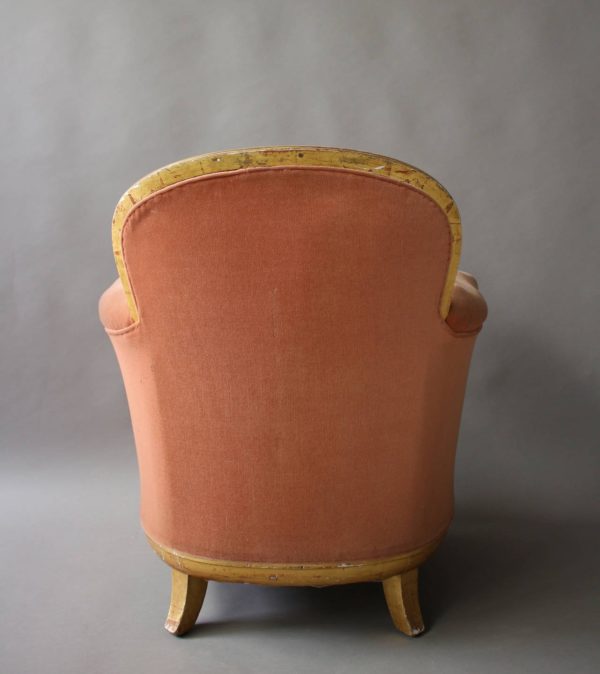 A Fine French Art Deco Gilded Club Armchair by Paul Follot - Image 5