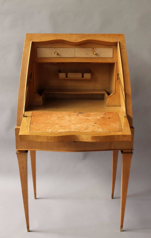 Fine French Art Deco Sycamore Secretary by Batistin Spade - Image 5