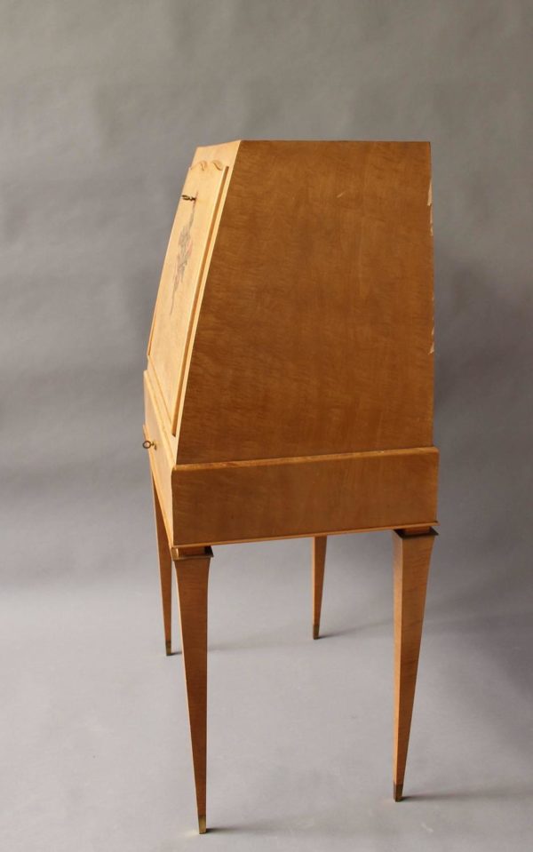 Fine French Art Deco Sycamore Secretary by Batistin Spade - Image 2