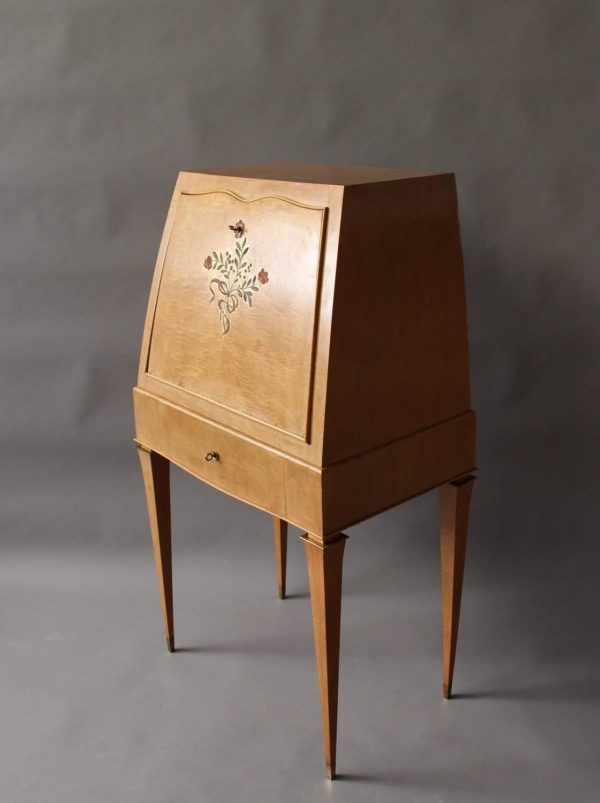 Fine French Art Deco Sycamore Secretary by Batistin Spade - Image 10