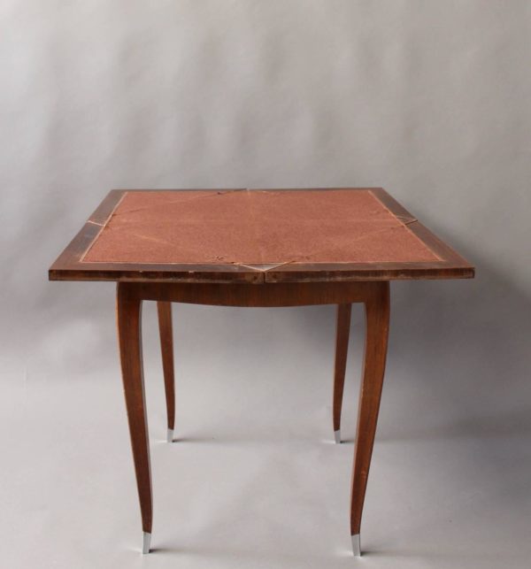 Fine French Art Deco Rosewood Envelope Side / Game Table - Image 6