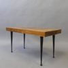 Pair of Fine French Art Deco Wrought Iron and Solid Walnut Coffee Table / bench