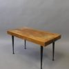 Pair of Fine French Art Deco Wrought Iron and Solid Walnut Coffee Table / bench