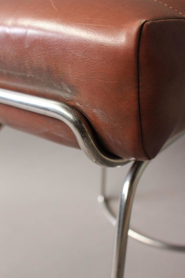 5 French 1940s Tubulars Chromed Bases Stools - Image 4