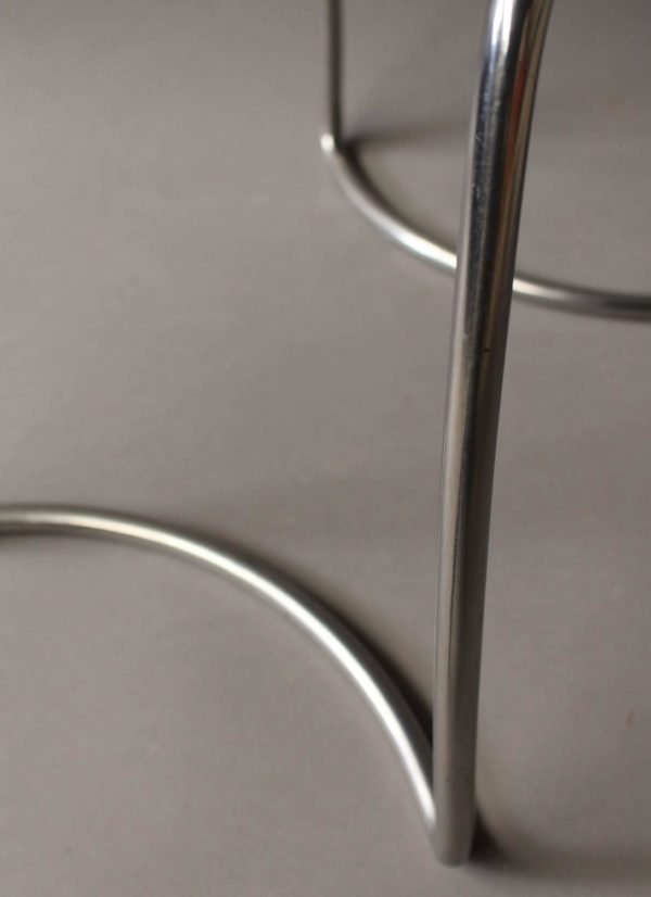 5 French 1940s Tubulars Chromed Bases Stools - Image 5