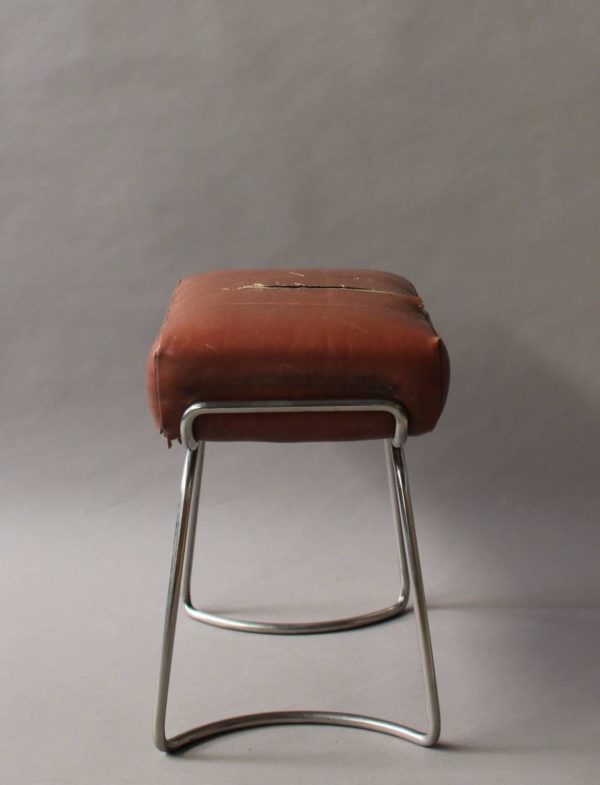 5 French 1940s Tubulars Chromed Bases Stools - Image 9