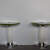 Pair of rare 1930s Illuminated Glass and Chrome Consoles by Jean Perzel