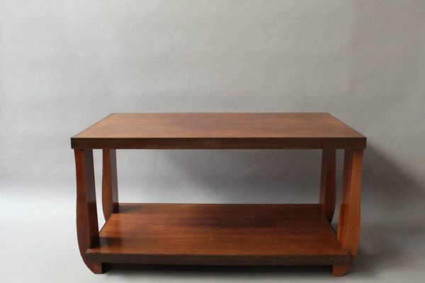 Large Fine French Art Deco Rosewood and Mahogany Two-Tier Coffee Table - Image 6