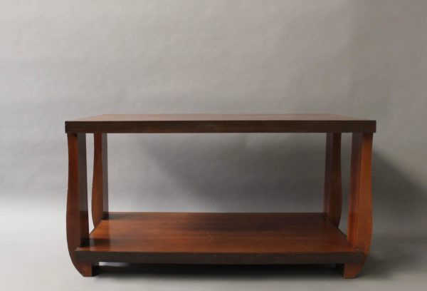 Large Fine French Art Deco Rosewood and Mahogany Two-Tier Coffee Table - Image 7