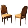 Set of 6 Fine French Art Deco Walnut Dining / Side Chairs