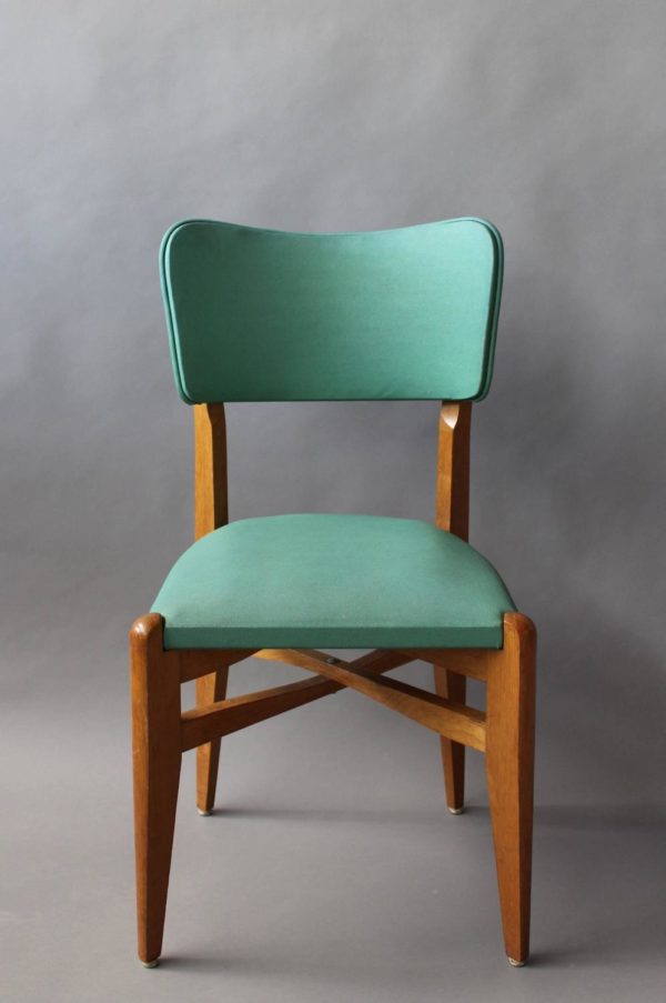 A set of 6 French 1950s Oak Chairs - Image 9