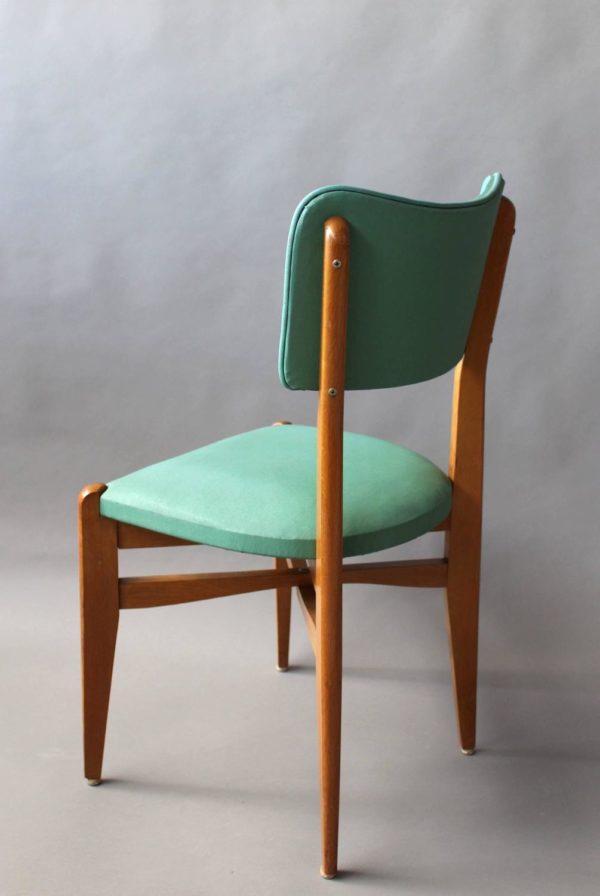 A set of 6 French 1950s Oak Chairs - Image 3