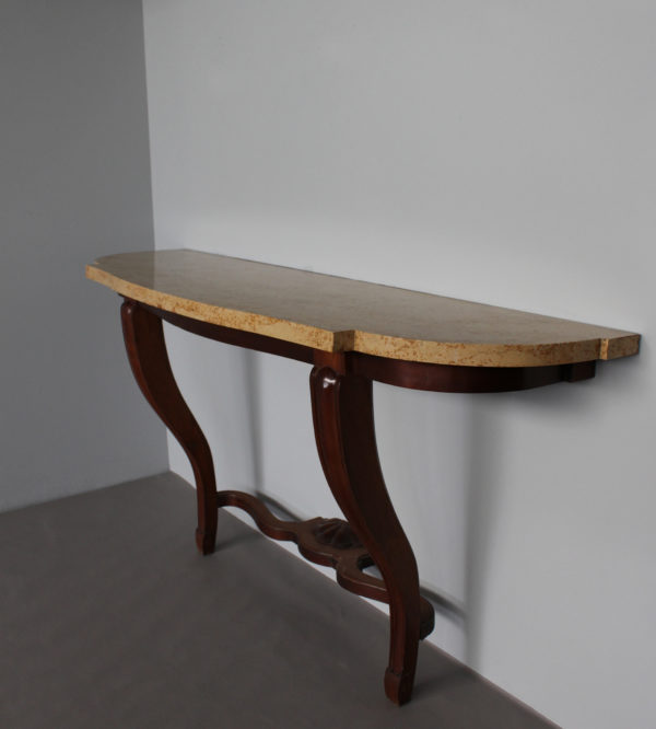 Fine French Art Deco Mahogany and Marble Console in the Manner of Arbus - Image 6