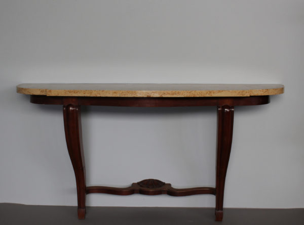 Fine French Art Deco Mahogany and Marble Console in the Manner of Arbus - Image 3