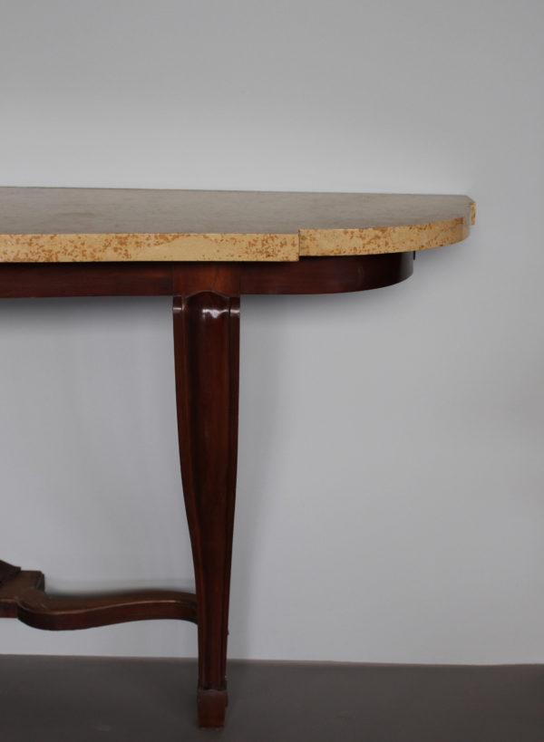 Fine French Art Deco Mahogany and Marble Console in the Manner of Arbus - Image 9