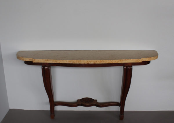 Fine French Art Deco Mahogany and Marble Console in the Manner of Arbus - Image 4