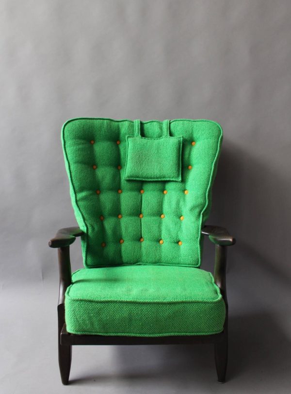 French 1950s "Grand Repos" Armchair by Guillerme et Chambron - Image 8