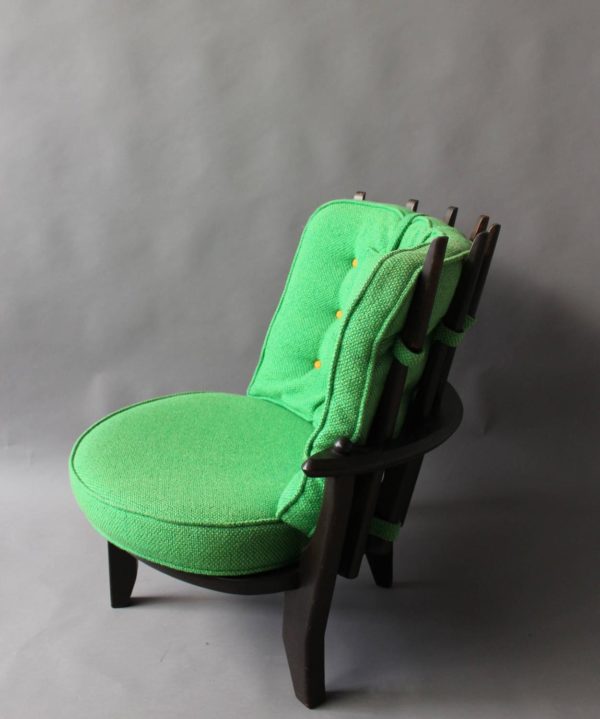 French, 1950s "Tricoteuse" Armchair by Guillerme et Chambron - Image 5