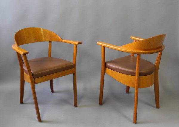 5 Wooden Armchairs by Baumann, 1980s - Image 2