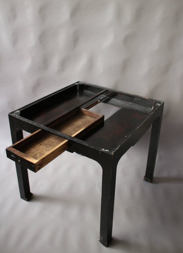 Fine French Art Deco Black Lacquered Game Table - Image 7