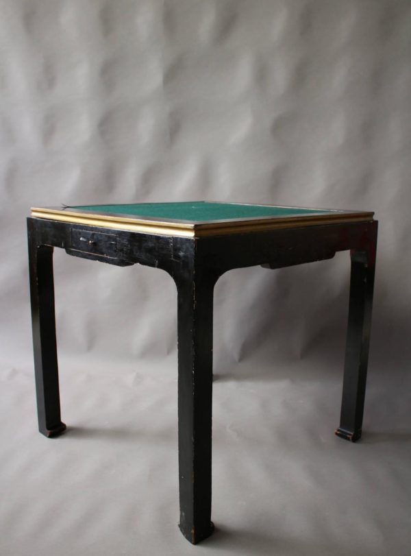 Fine French Art Deco Black Lacquered Game Table - Image 10