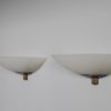 Pair of Fine French Art Deco Frosted Glass and Bronze Sconces