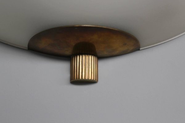 Pair of Fine French Art Deco Frosted Glass and Bronze Sconces - Image 9