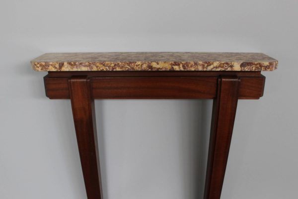 Fine French Art Deco Mahogany and Marble Consoles - Image 6