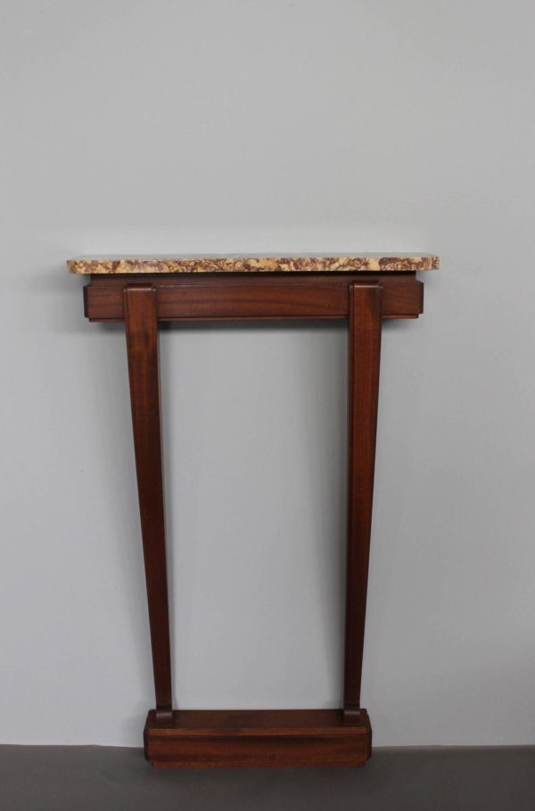 Fine French Art Deco Mahogany and Marble Consoles - Image 4