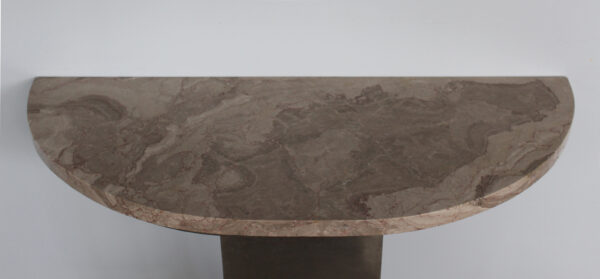 A Fine French Art Deco Hammered Metal and Marble Console - Image 7