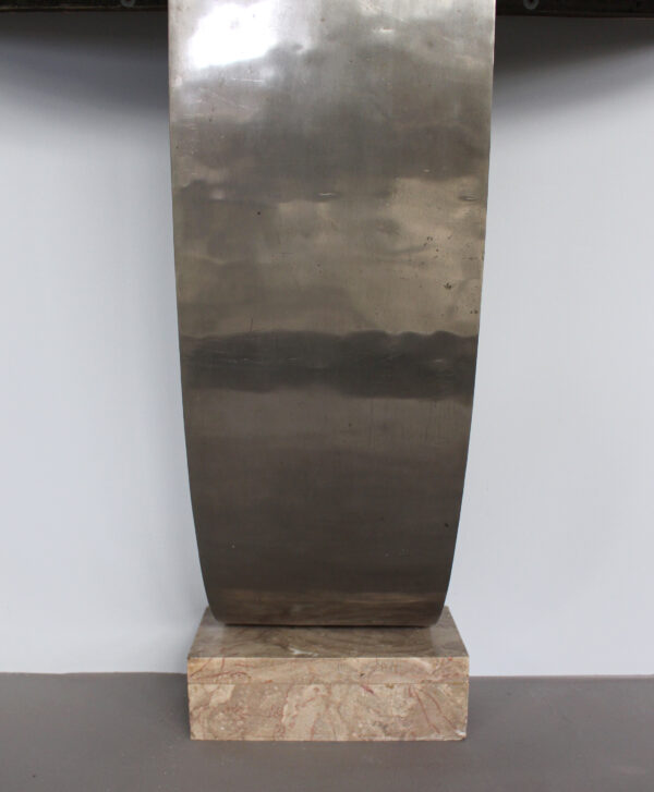 A Fine French Art Deco Hammered Metal and Marble Console - Image 9