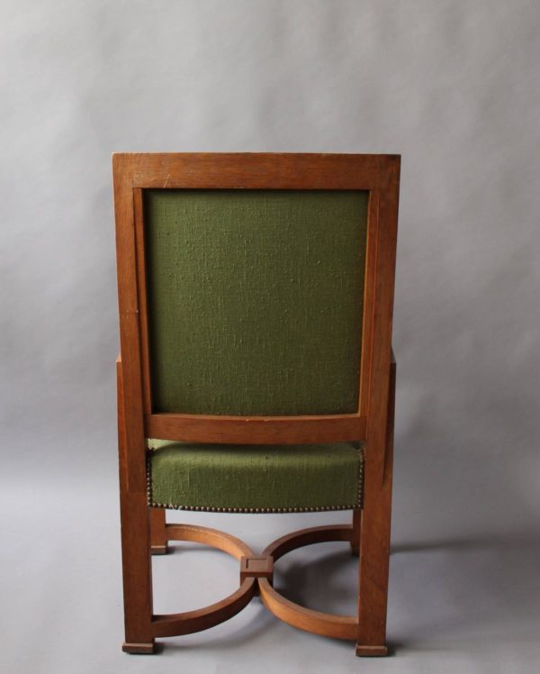 A Fine French Art Deco Oak Armchair by Arbus - Sold - Image 9