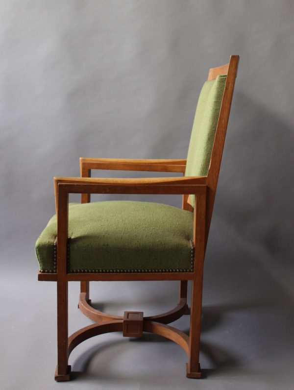 A Fine French Art Deco Oak Armchair by Arbus - Sold - Image 10