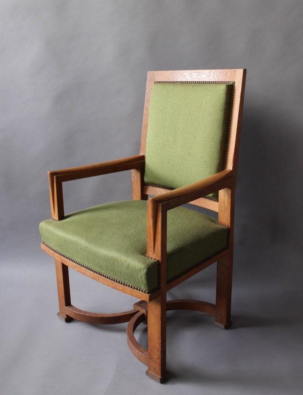 A Fine French Art Deco Oak Armchair by Arbus - Sold - Image 6