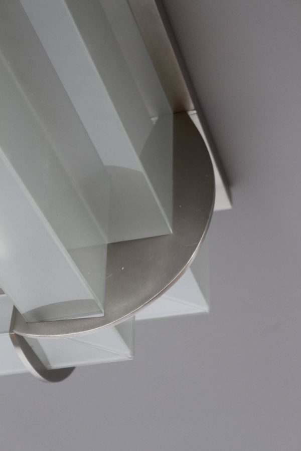 A Fine French Art Deco Two-Tier Square Flush Mount by Jean Perzel - Image 2