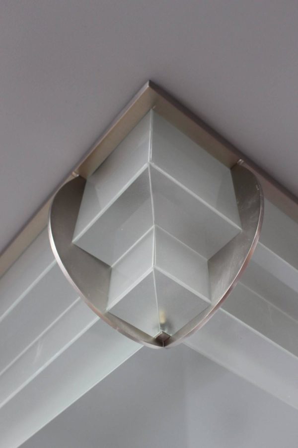 A Fine French Art Deco Two-Tier Square Flush Mount by Jean Perzel - Image 4