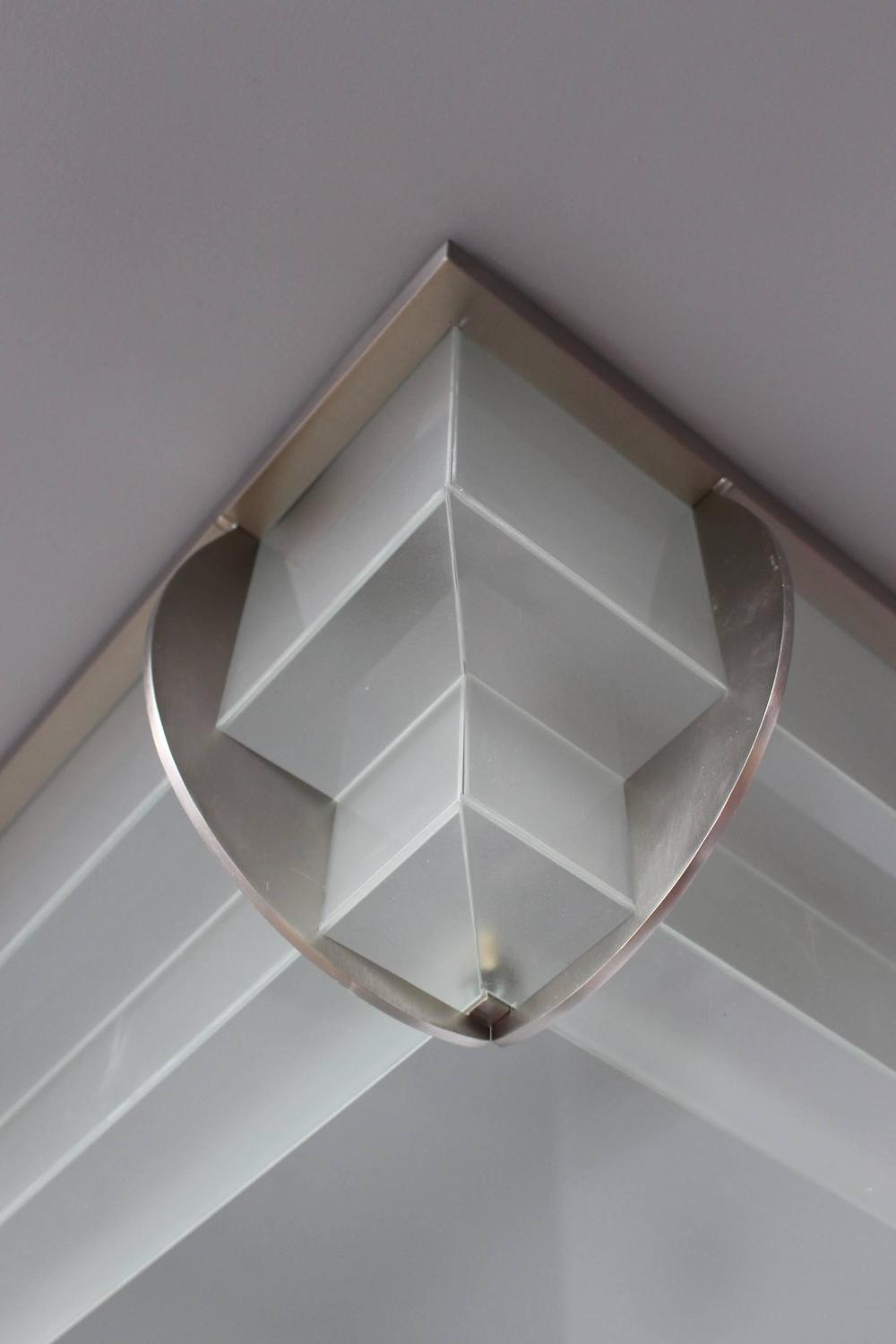 A Fine French Art Deco Two-Tier Square Flush Mount by Jean Perzel - Image 4