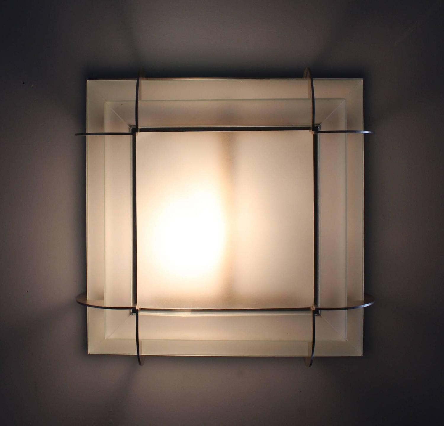 A Fine French Art Deco Two-Tier Square Flush Mount by Jean Perzel - Image 6