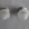 2 Fine French Art Deco Frosted Glass and Chrome Flush Mounts